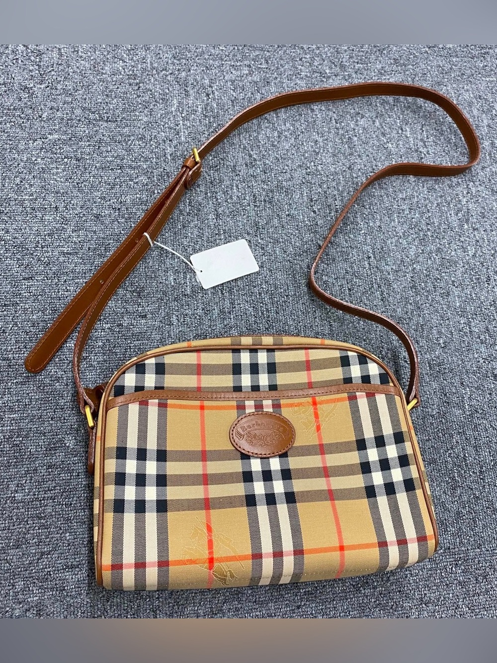 Authentic Burberry Crossbody Bag in Tan and Brown
